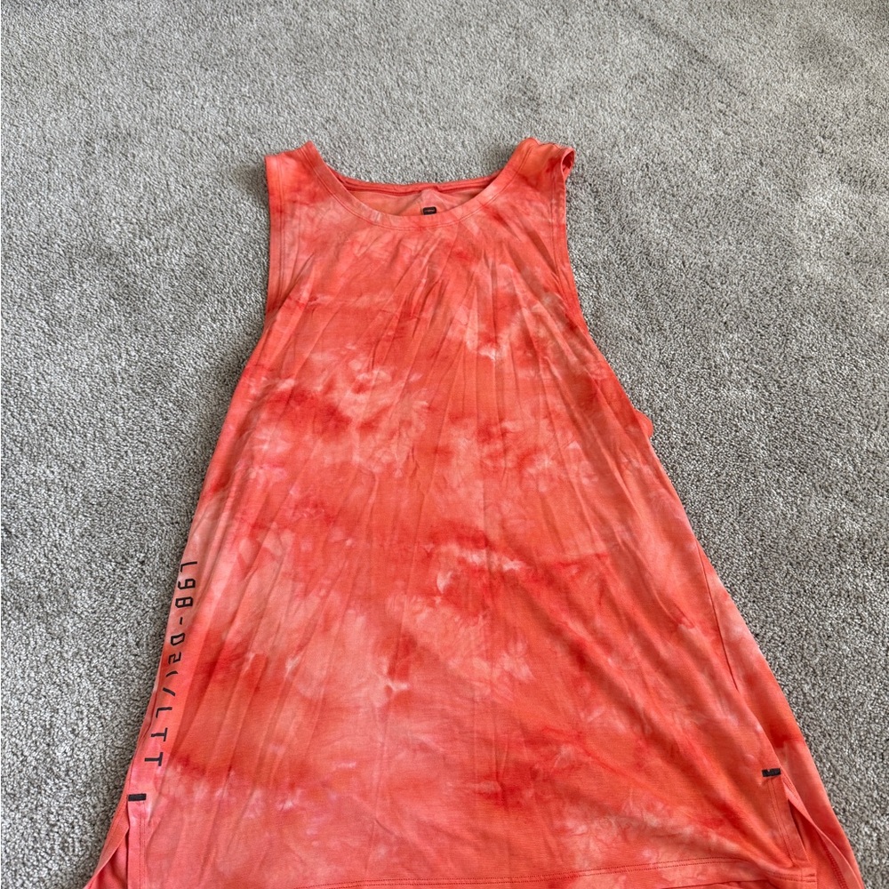 Lululemon Athletica Orange Sleeveless Scoop Neck Tank Top